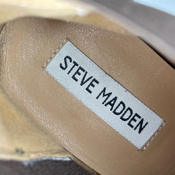 Steve Madden Audience Olive Boot 8.5 Croc Embossed Suede Block Heel Pointy Toe - Picture 11 of 11